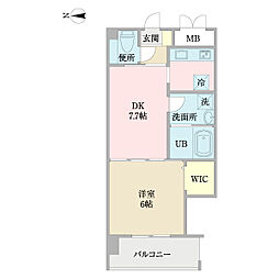 ＢＩＧ　ＭＯＧ 4階1DKの間取り