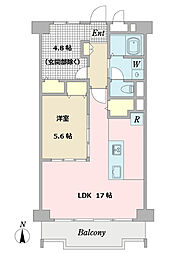 サンハイム中津 2階2LDKの間取り