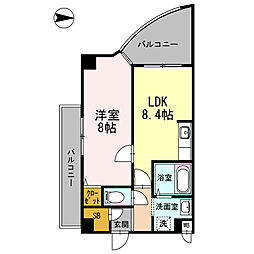 カスタリア新梅田 1LDKの間取図画像