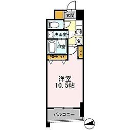 カスタリアタワー肥後橋 1Kの間取図画像