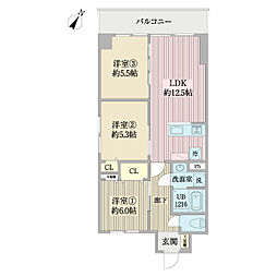 ミモレ堂島 3LDKの間取図画像
