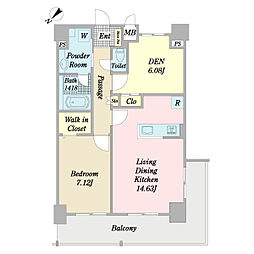 カスターニャ 9階2LDKの間取り
