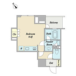 プロシード流山おおたかの森 11階ワンルームの間取り