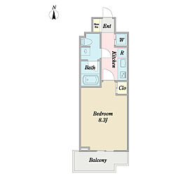 プロシードＴＸ流山セントラルパーク 6階1Kの間取り