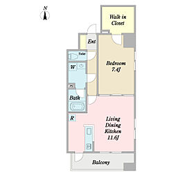 プロシードTX流山セントラルパーク 1LDKの間取図画像