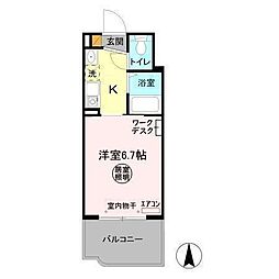 パティオ坂巻 1Kの間取図画像