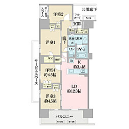 オハナ柏たなかパークフロント 4LDKの間取図画像