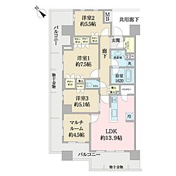 クオン流山おおたかの森 3LDKの間取図画像