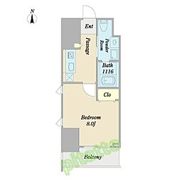 ＷＥＳＴＩＮ上前津 10階1Kの間取り