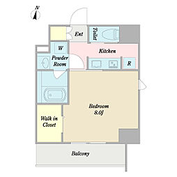 グランアルモニ 1Kの間取図画像