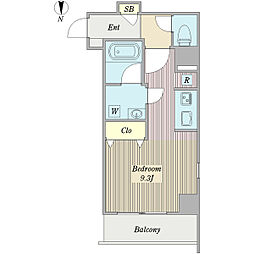 SJSakurayama ワンルームの間取図画像