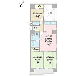 ユーハウス六番町 3LDKの間取図画像