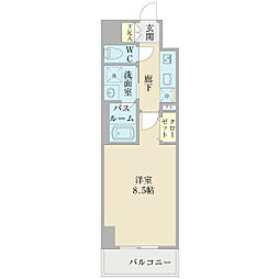 プランドール那古野 1Kの間取図画像