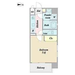 プロシード豊田 1Kの間取図画像