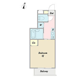 ココアハウス 1階1Kの間取り