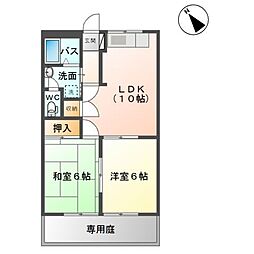 グランドール七夕 2LDKの間取図画像
