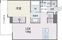アルティザ博多ミッドシティ ワンルームの間取図画像