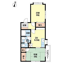 グルック・アオバ 2DKの間取図画像