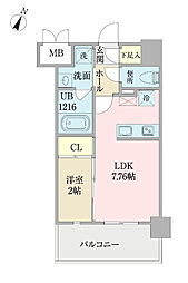 プロシード日赤通り 1LDKの間取図画像