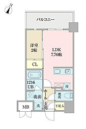 プロシード日赤通り 1LDKの間取図画像