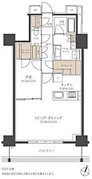 福岡市中央区薬院2丁目マンション 1LDKの間取図画像