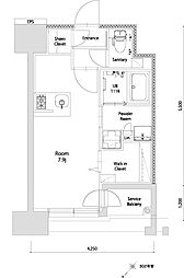 エンクレスト空港前 ワンルームの間取図画像