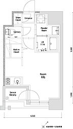 エンクレスト空港前 ワンルームの間取図画像