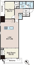 ＢＬＥＳＳ曳舟 2階2LDKの間取り