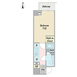 ＣＡＳＡ　ＫＡＮＯＮ　住吉 4階1Kの間取り