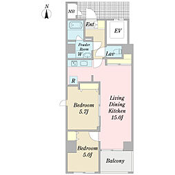 Round-Repair 2LDKの間取図画像
