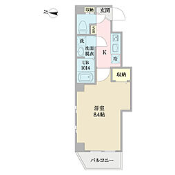 Mヒルズ 1Kの間取図画像