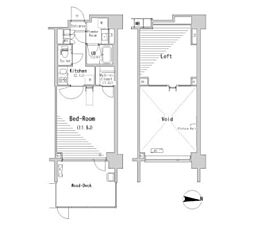 ParkAxis辰巳STAGE 1Kの間取図画像
