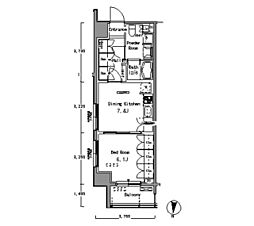 パークアクシス東陽町 1DKの間取図画像