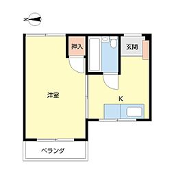 昌康マンション 1Kの間取図画像