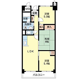 SUNLIFEMANSION 3LDKの間取図画像