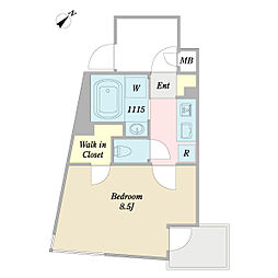 ライフゾーン用賀 2階1Kの間取り