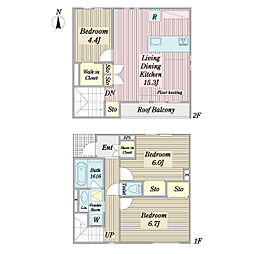 （仮称）上用賀6丁目計画新築工事 1階3LDKの間取り