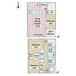 （仮称）上用賀6丁目計画新築工事 1階3LDKの間取り