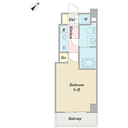 プロシード松涛 4階1Kの間取り