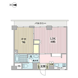 目黒ハイツ 10階1LDKの間取り