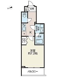 リシェス西早稲田 3階1Kの間取り