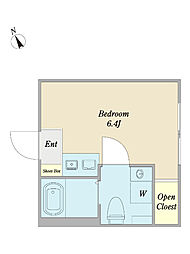 ＯｐｅｒａＧａｒｄｅｎ（オペラガーデン） 4階ワンルームの間取り