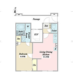 ＨＡＵＳ　ＫＡＧＵＲＡＺＡＫＡ 4階1LDKの間取り