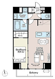 AIFLAT神楽坂 1LDKの間取図画像