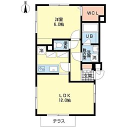ハッピーベル白山 1LDKの間取図画像