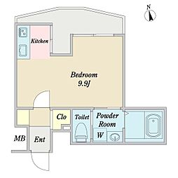 ドルチェヴィータ御茶ノ水 ワンルームの間取図画像