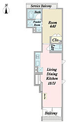 Wisteria本郷 1LDKの間取図画像