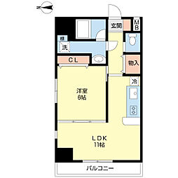 ボンシャンセ武蔵小杉 1LDKの間取図画像