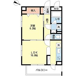 エクセラン 1LDKの間取図画像