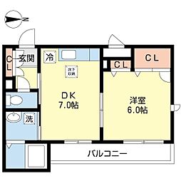 コモンプレイス.K 1DKの間取図画像